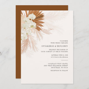 Pampas Grass Terracotta Desert Fall Wedding Invitation