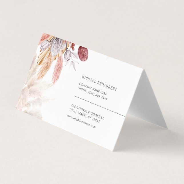 Pampas Grass Terracotta Desert Palms Business Card (Front)