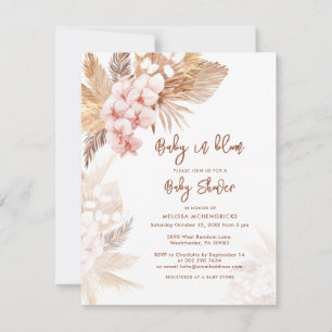 Pampas Grass Terracotta Girl Baby Shower Invitation