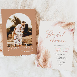 Pampas Grass Terracotta Photography Bridal Shower Invitation
