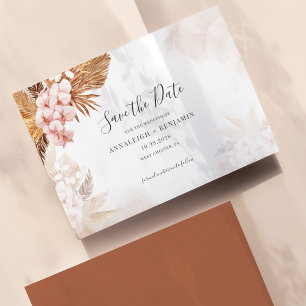 Pampas Grass Terracotta Script Botanical Save The Date