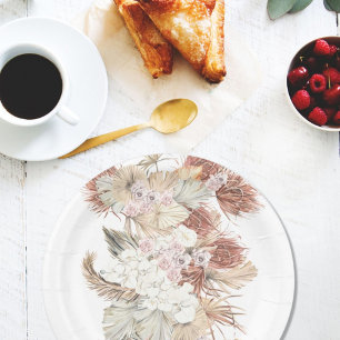 Pampas Grass Tropical Jungle Paper Plates