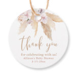Pampas grass tropical leaves baby shower thank you favor tags