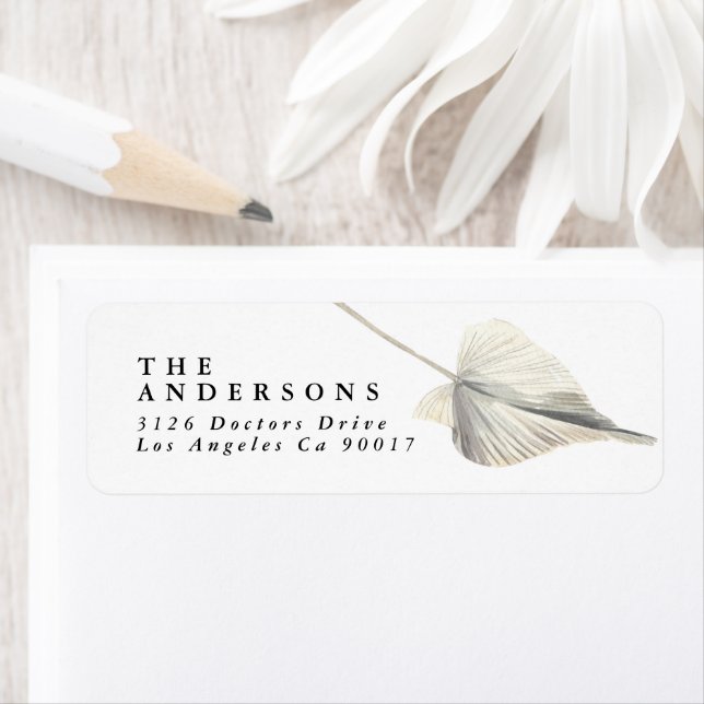 Pampas Grass Tropical Wedding Return Address Label (Insitu)