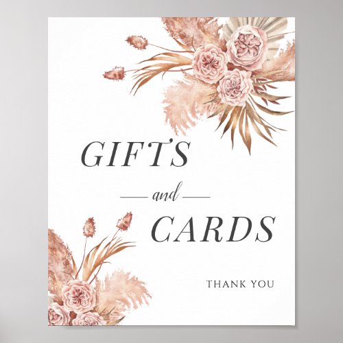 Pampas Grass Watercolor Floral Cards Gifts Wedding Poster