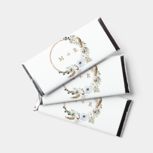 Pampas Grass Wedding Boho Chic Custom Elegant Hershey Bar Favors