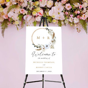 Pampas Grass Wedding Boho Terracotta Welcome Sign