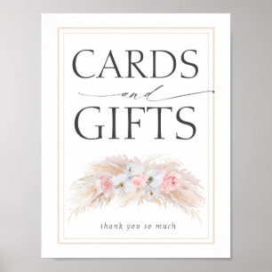 Pampas Grass Wedding Cards and Gifts Sign
