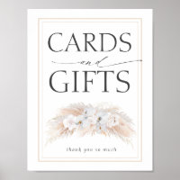 Pampas Grass Wedding Cards and Gifts Sign