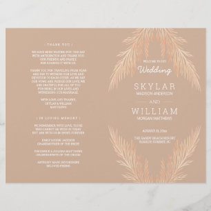 Pampas Grass Wedding Ceremony Botanical Folded