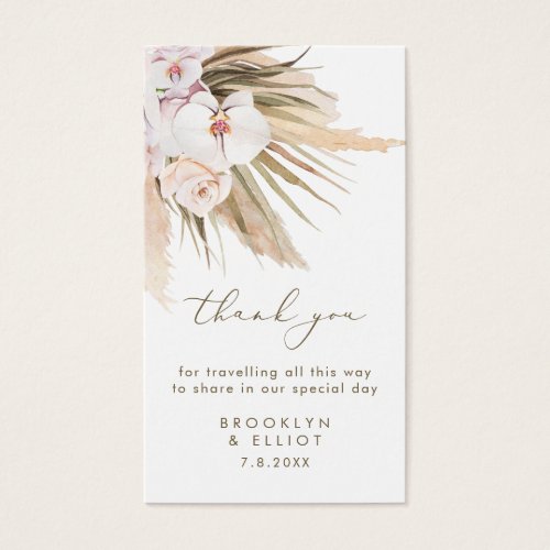 Pampas Grass Wedding Hotel Thank You Gift Tags