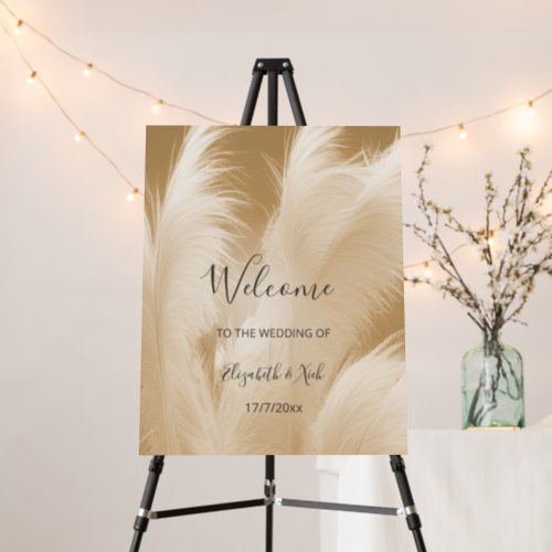 Pampas Grass Wedding Welcome Foam Board