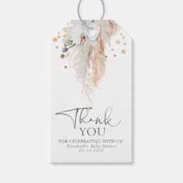 Pampas Grass White Orchids Exotic Thank You Gift Tags
