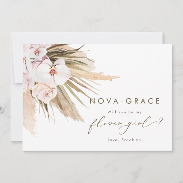 Pampas Grass Will You Be My Flower Girl  Invitation (Front)