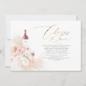 Pampas Grass Wine Tasting Bridal Shower Invitation (Front)