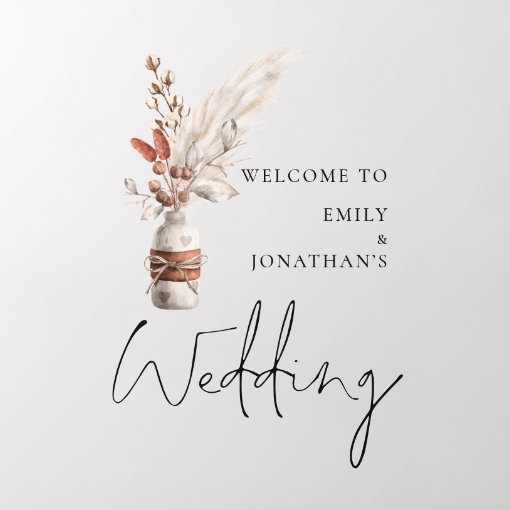 Pampas Grasses Names to Wedding Wall Decal Zazzle