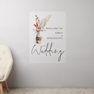Pampas Grasses Names Welcome to Wedding Wall Decal