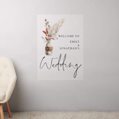 Pampas Grasses Names Welcome to Wedding Wall Decal