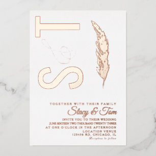 Pampas Logo  Ampersand Wedding Pressed Foil Invitation