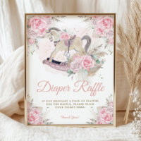 Pampas Pink Floral Rocking Horse Diaper Raffle
