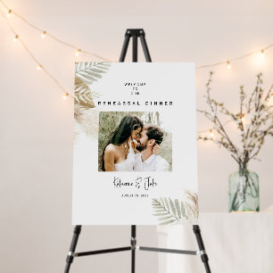 Pampas Simple Photo Rehearsal Dinner Welcome Sign