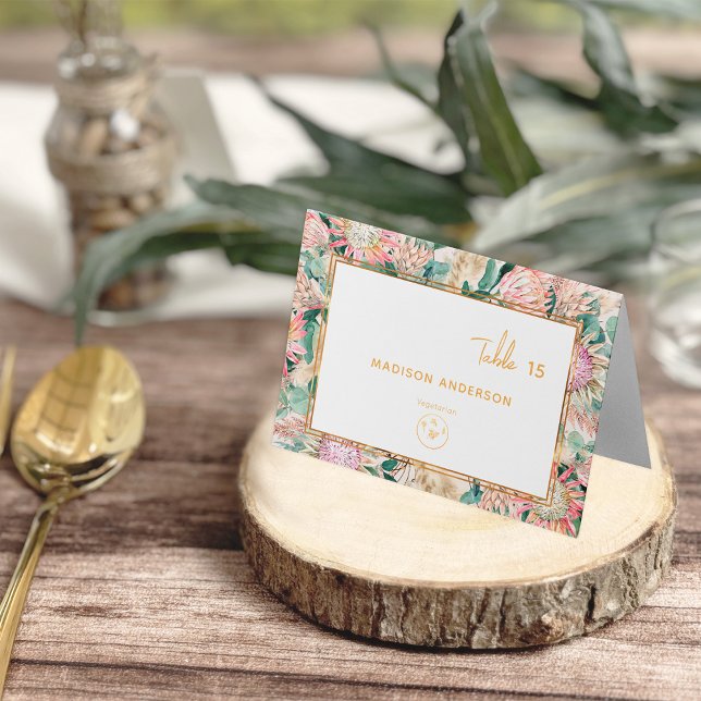 Pampas Vegetarian Meal Choice Guest Name Card (Creator Uploaded)