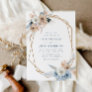 pampass boho dusty blue geometric wedding invitation