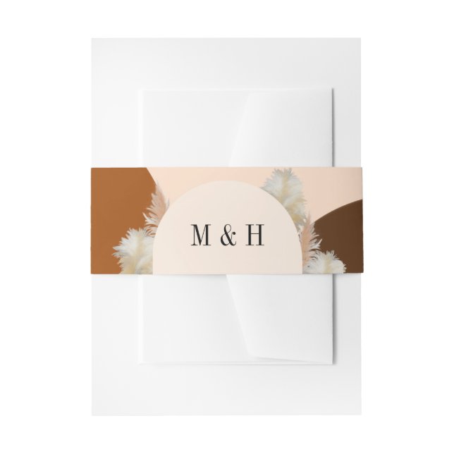 Pampass grass and Arches Wedding Design  Invitation Belly Band (Front Example)
