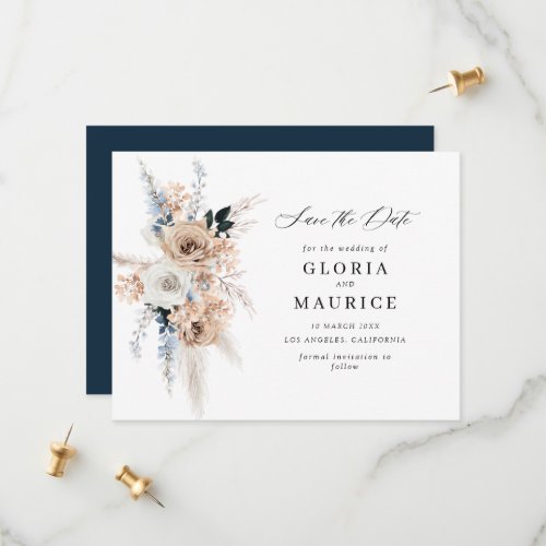 pampass grass beige floral Save the Date