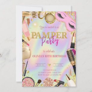  Pamper Party Birthday Invitation