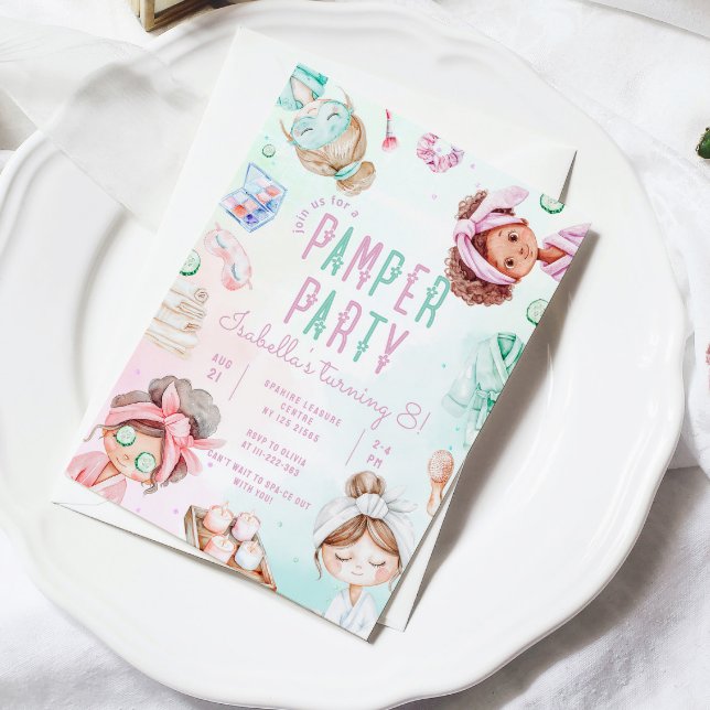 Pamper party girls Glam Salon Birthday party Invitation (Creator Uploaded)