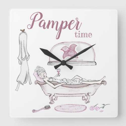 Pamper Time Spa Salon Hairdresser Wall Clock