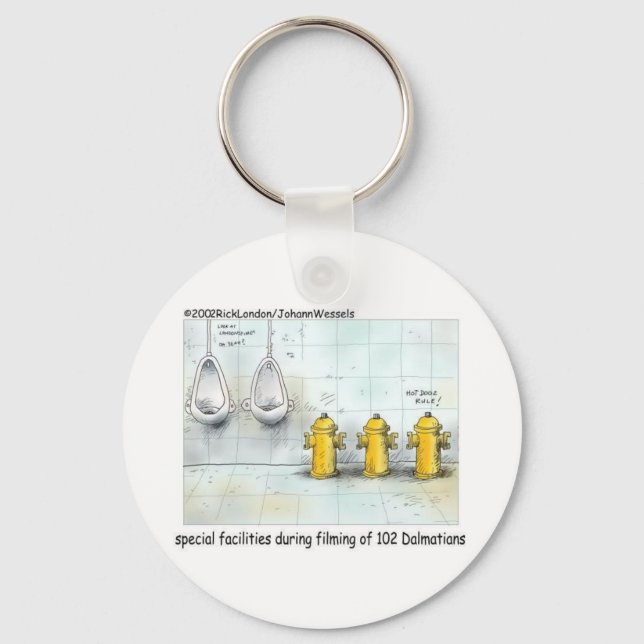 Pampered Dog Bathrooms Funny Gifts & Tees Keychain (Front)