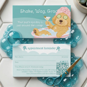 Pampered Pet Dog Spa Groomer Professional Stylist  Appointment Card
