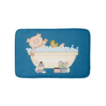 Pampered Piggy Bath Mat by ThePigPen at Zazzle