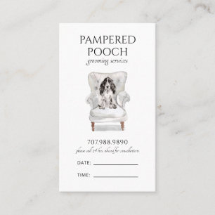 Pampered Pooch Dog Spa Grooming  Appointment Card