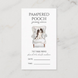 Pampered Pooch Dog Spa Grooming  Appointment Card