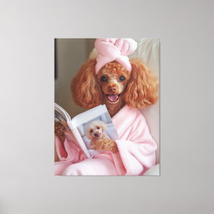 Pampered Poodle Reading Day Canvas Print