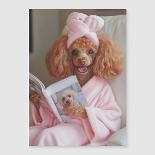 Pampered Poodle Reading Day Magnetic Invitation