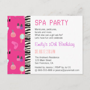 Pampering Spa Party, For Girls Invitation