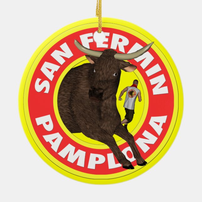 Pamplona - San Fermin Ceramic Ornament (Back)