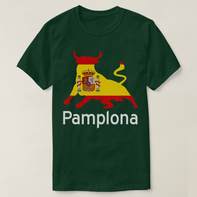 Pamplona Spain Running of the Bulls  T-Shirt (Design Front)