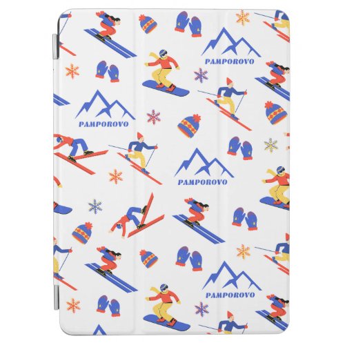 Pamporovo Bulgaria Ski Snowboard Pattern iPad Air Cover
