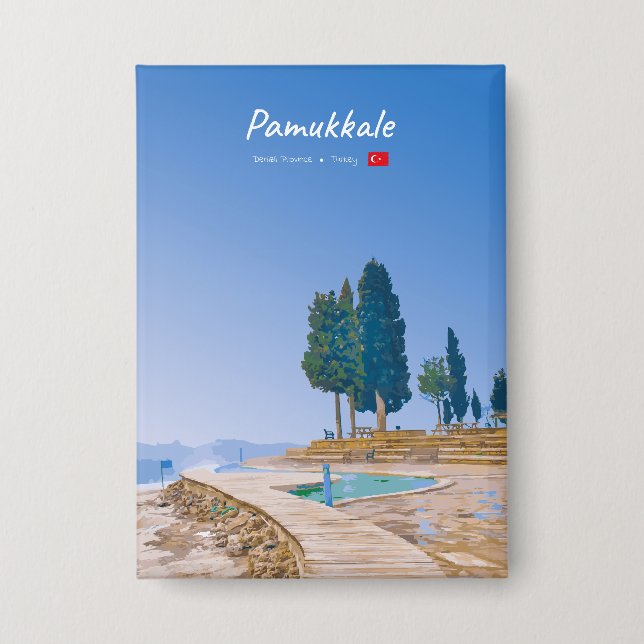 Pamukkale, Turkey -  Thermal Pools Button (Front)