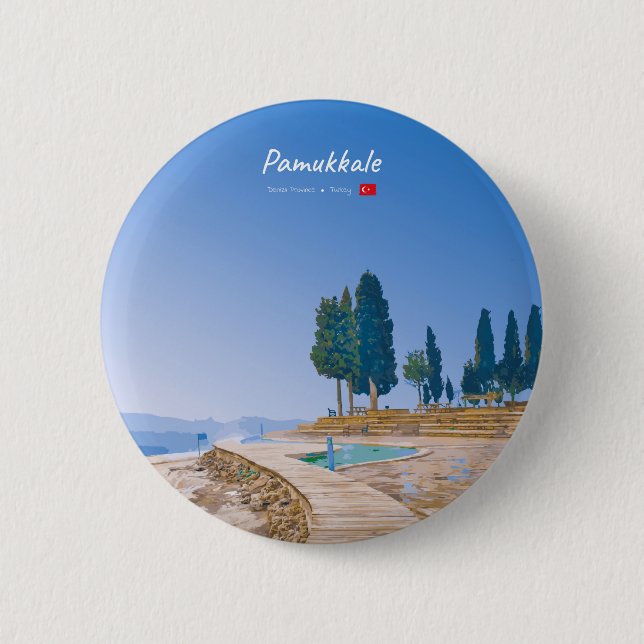 Pamukkale, Turkey -  Thermal Pools Button (Front)