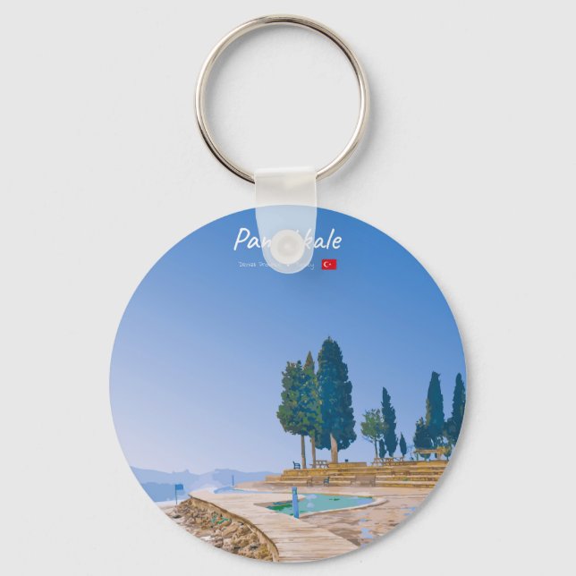 Pamukkale, Turkey -  Thermal Pools Keychain (Front)