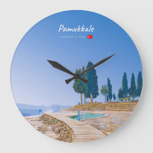 Pamukkale, Turkey -  Thermal Pools Large Clock