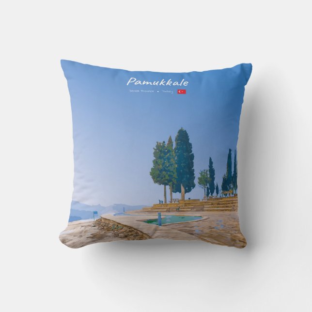 Pamukkale, Turkey -  Thermal Pools Throw Pillow (Front)