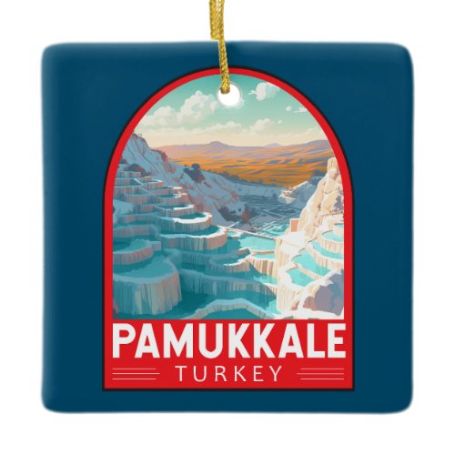 Pamukkale Turkey Travel Art Vintage Ceramic Ornament