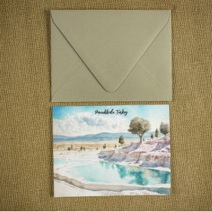 Pamukkale Turkey Travel Landscape Postcard